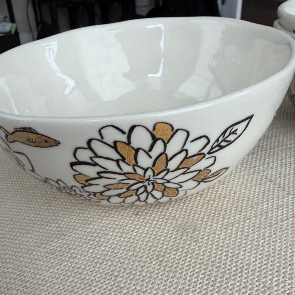 Anthro Set of 3 White Ceramic Bowls - Picture 3 of 10